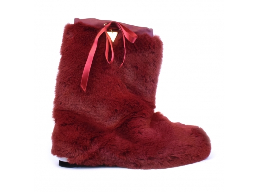 Home bootie Fluffity red