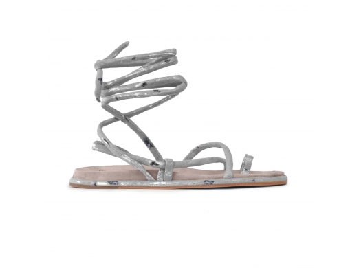 Flat sandal Castello silver