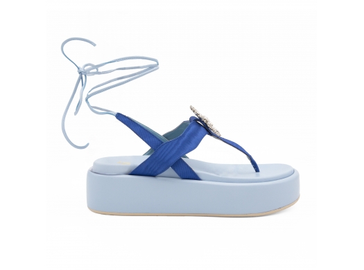 Sandalo piattaforma Capri blu