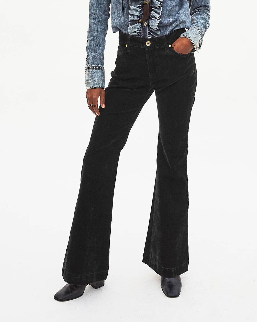 Flared Shaft Jeans with Katy booties